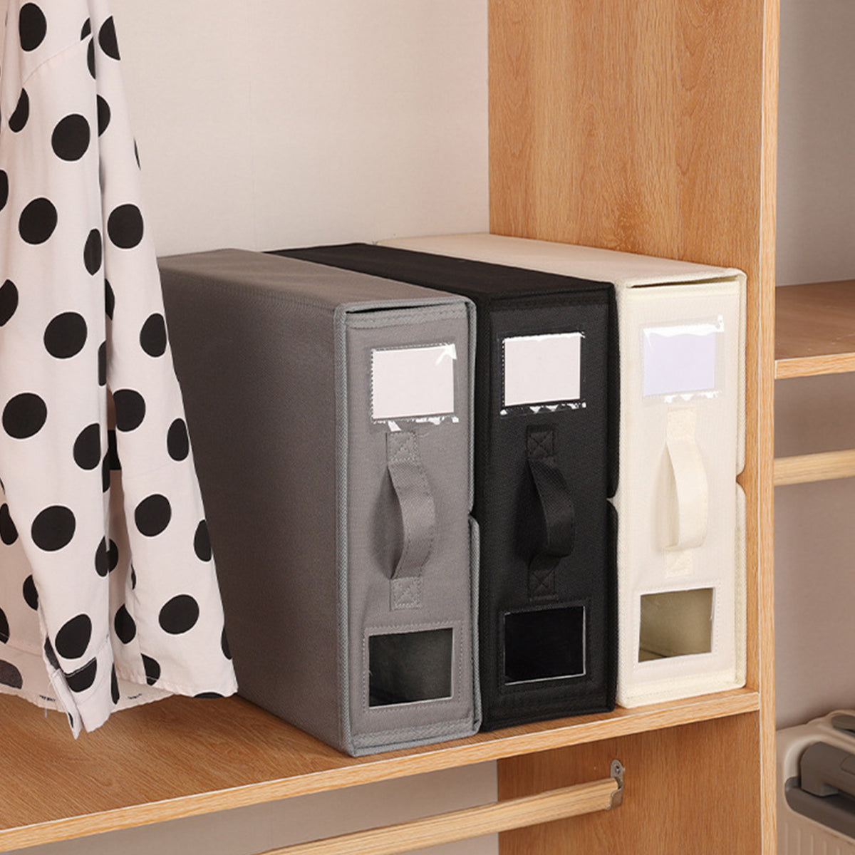 4 Pcs Collapsible Fabric Storage Boxes with Handles