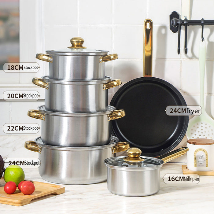 12 Pcs Cookware Set with Glass Viewing Lids