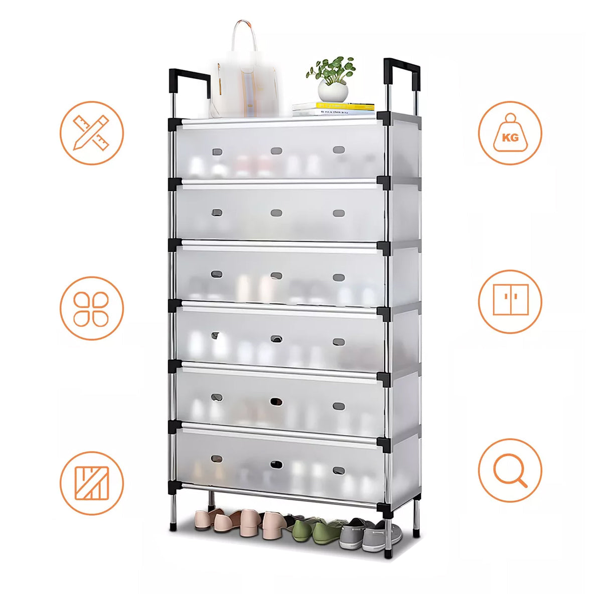 7Tier Shoe Rack Storage Organizer Stand Shelves Adjustable Shoes Holder for Home
