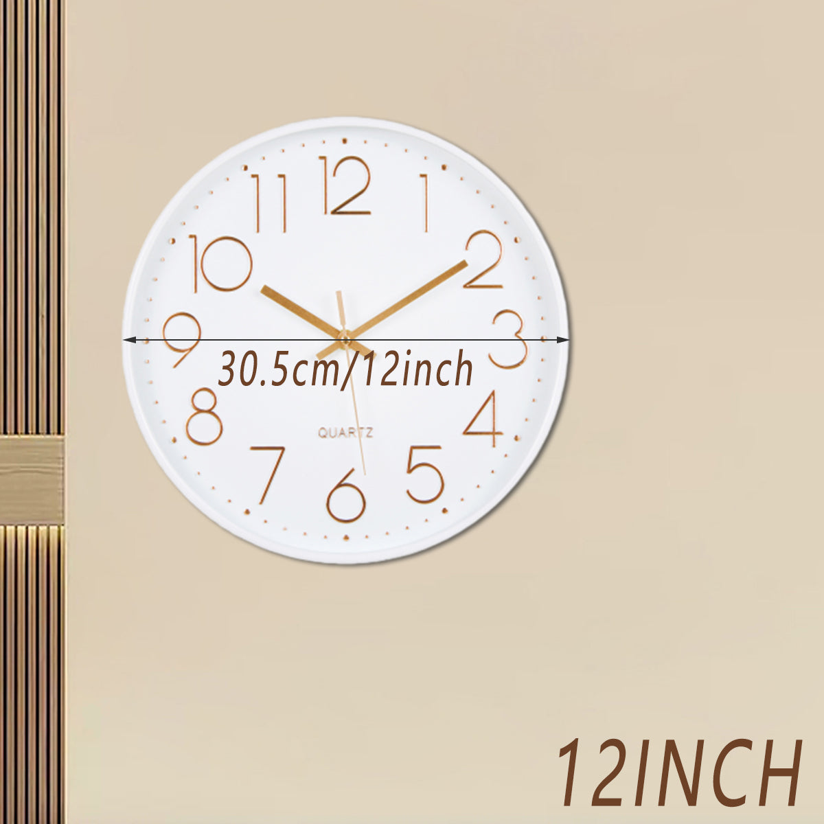 12Inch Silent Wall Clock Decorative Simple Plastic Clock for Living Room Home
