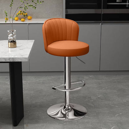Bar Stool Adjustable Height Modern PU Leather Seat Metal Frame for Kitchen Bar