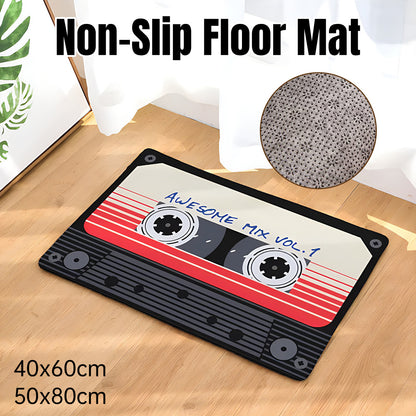 Absorbent Non-Slip Retro Cassette Bathroom Floor Mat 2 Sizes