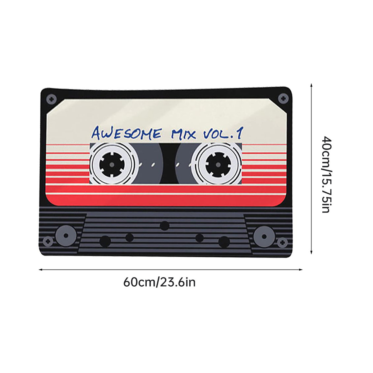 Absorbent Non-Slip Retro Cassette Bathroom Floor Mat 2 Sizes