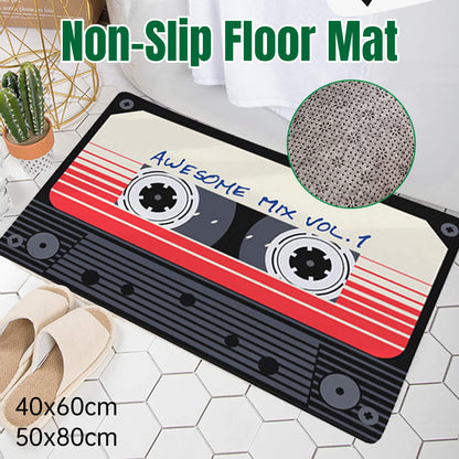 Absorbent Non-Slip Retro Cassette Bathroom Floor Mat 2 Sizes