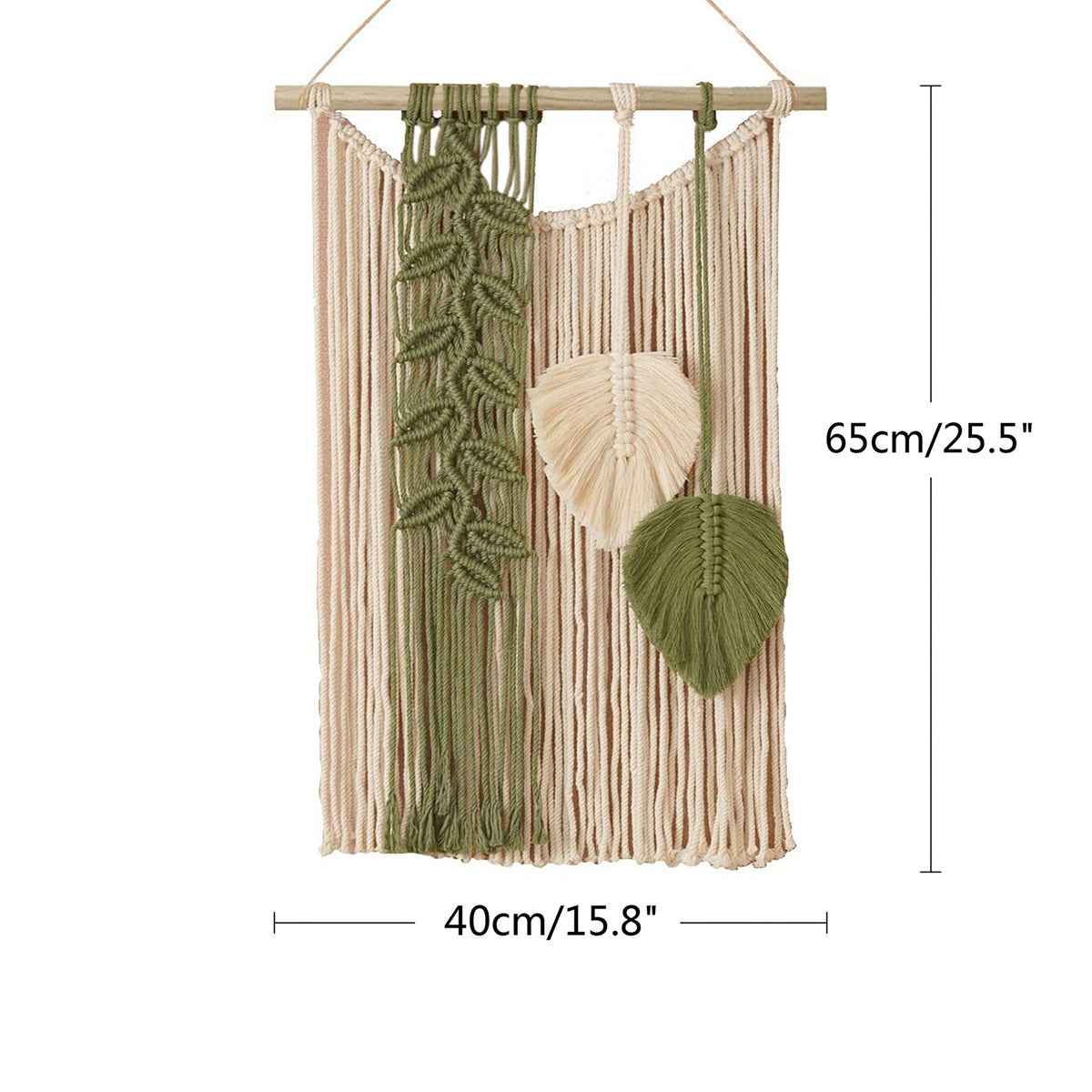 Handwoven Cotton Wall Hanging Tapestry with Leaf Motif