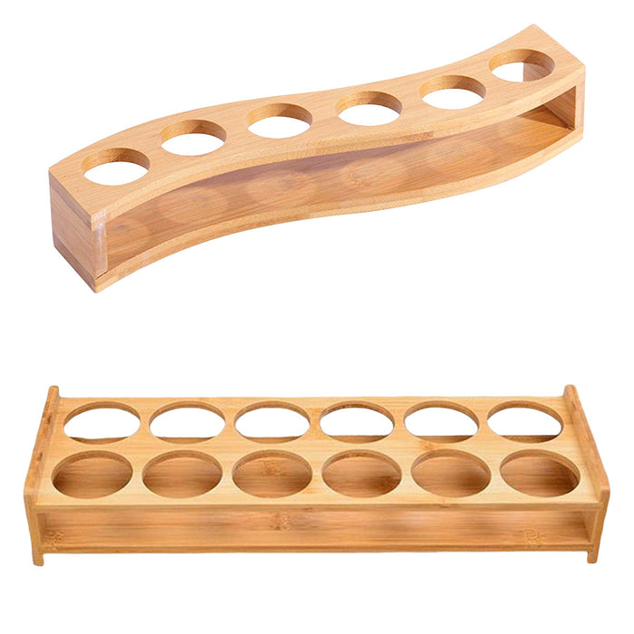 Bamboo Wine Glass Holder with 6 or 12 Slots