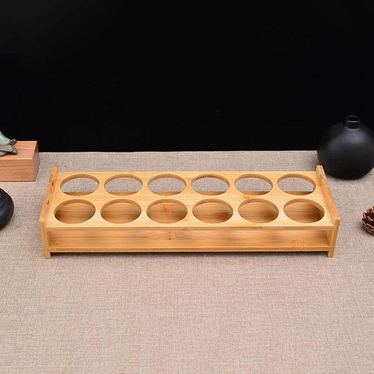 Bamboo Wine Glass Holder Splitter Cup Holder Organiser for Kitchen Bar Storage