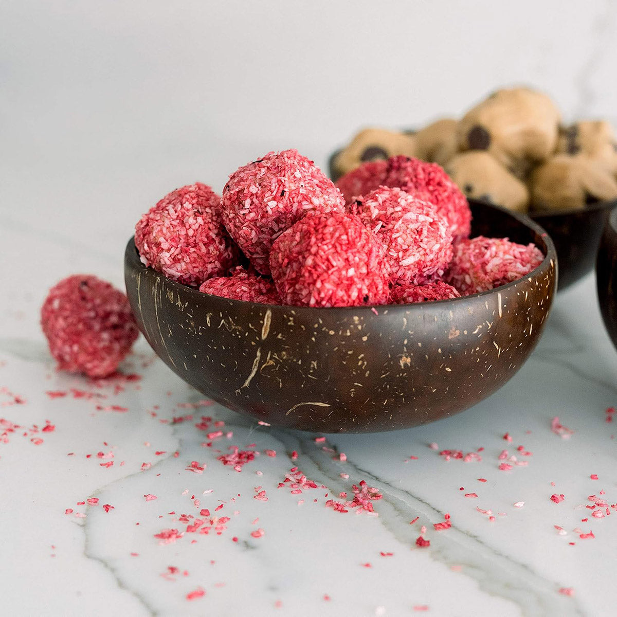 4Sets Natural Coconut Shell Bowls Eco-Friendly Tableware for Salad