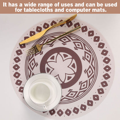 4PCS Bohemian Placemats Round Printed Heat Resistant Easy Clean Dining Mats