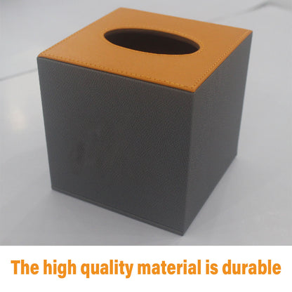 Leather Tissue Box Holder for Hotel Room Home Office