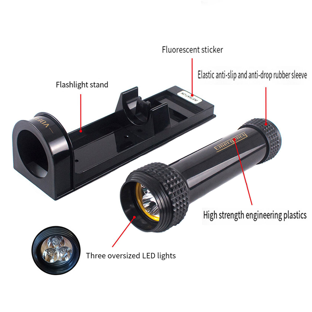 LED Wall Mounted Emergency Flashlight for Hotel Guest Room