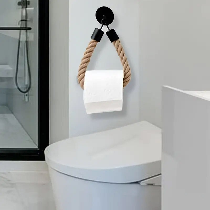 Black Wall Mounted Paper Towel Holder Hanging Roll Dispenser Kitchen Storage