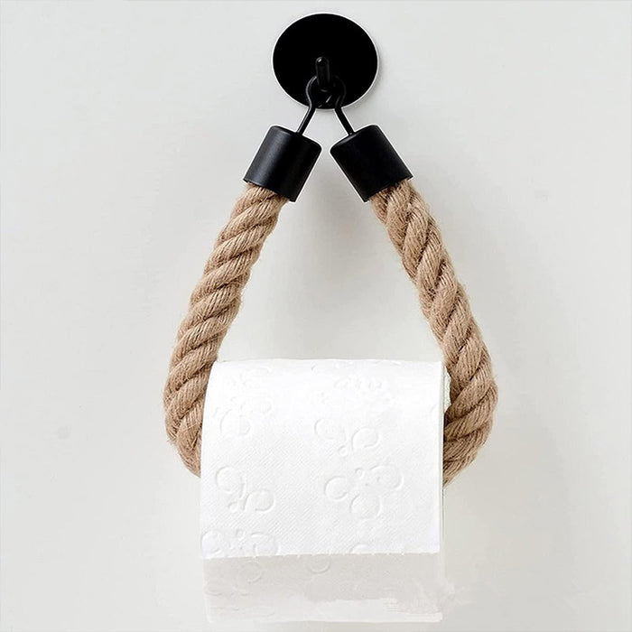Toilet Paper Holder with Hemp Hanging Rope
