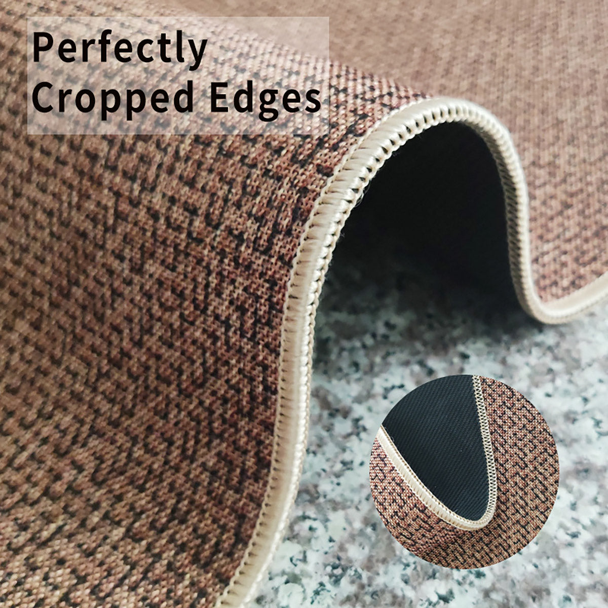 2 Pcs Absorbent Kitchen Floor Mat Non-Slip Linen Rug Set