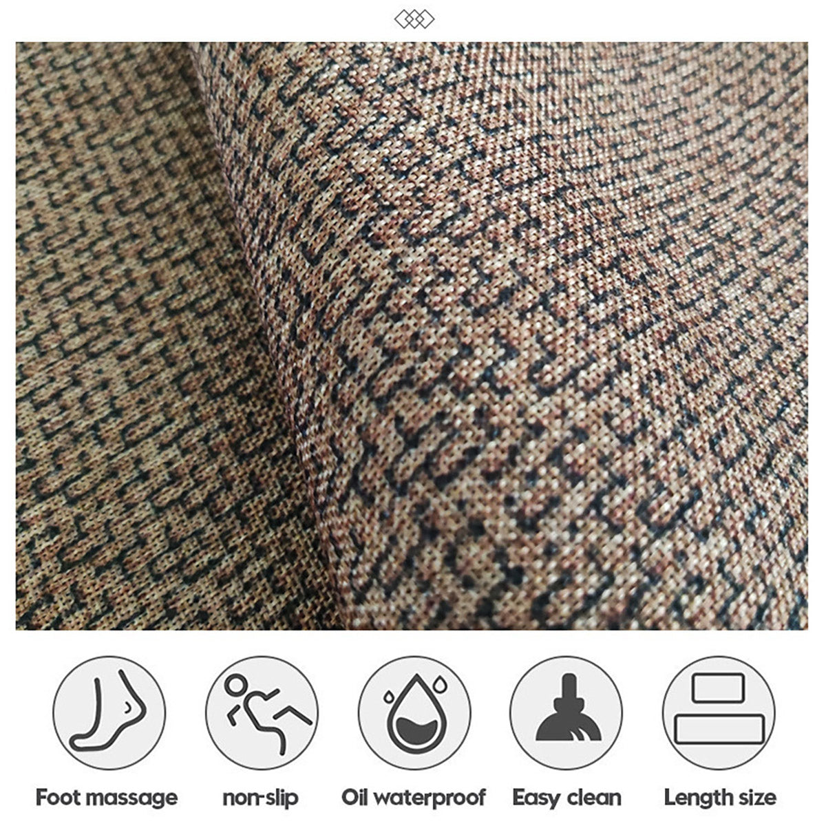 2 Pcs Absorbent Kitchen Floor Mat Non-Slip Linen Rug Set