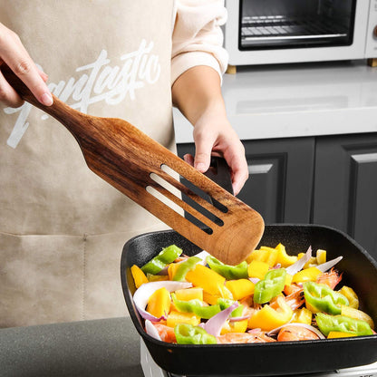 5 Pcs Teak Wooden Spatula Set Kitchen Cooking Utensils