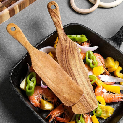 5 Pcs Teak Wooden Spatula Set Kitchen Cooking Utensils