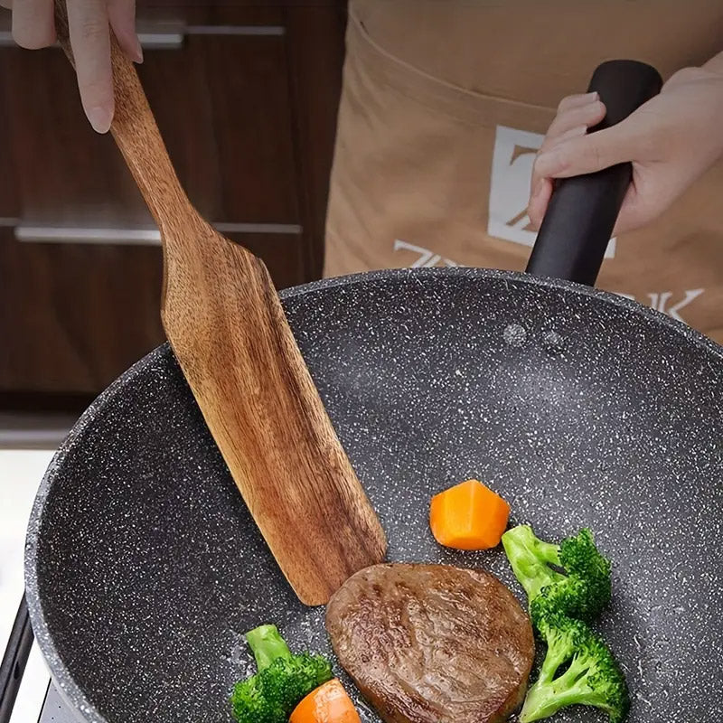 5 Pcs Teak Wooden Spatula Set Kitchen Cooking Utensils