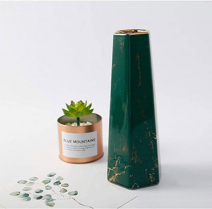 Marbled Ceramic Vase Simple Home Living Room Decor Flower Arrangement Piece AU