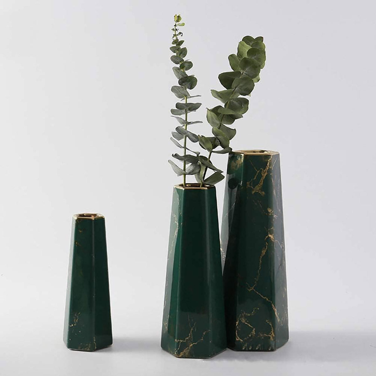 Marbled Ceramic Vase Simple Home Living Room Decor Flower Arrangement Piece AU
