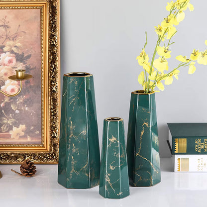 Marbled Ceramic Vase Simple Home Living Room Decor Flower Arrangement Piece AU