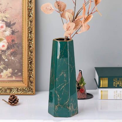 Marbled Ceramic Vase Simple Home Living Room Decor Flower Arrangement Piece AU