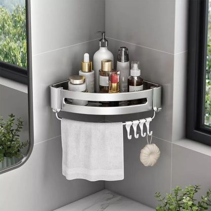 Wall Mounted Bathroom Shelf Triangle Corner Shower Storage Rack for Toiletries