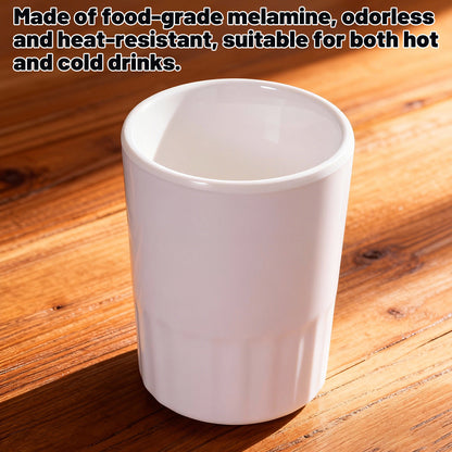 10 Pcs Shatterproof Melamine Tumbler Mugs White Durable