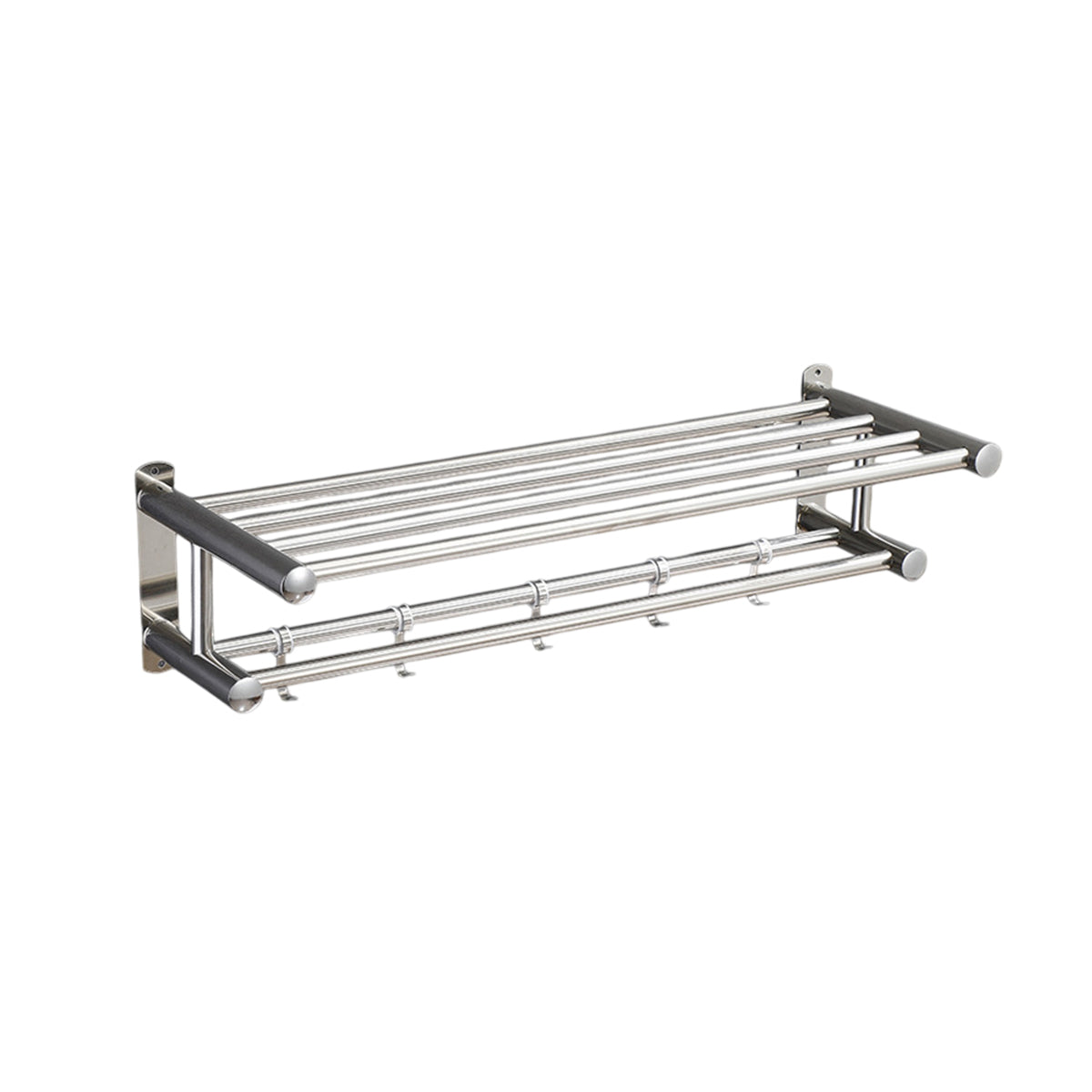 No Drill Stainless Steel Towel Rack Bathroom Storage Shelf Waterproof Rustproof