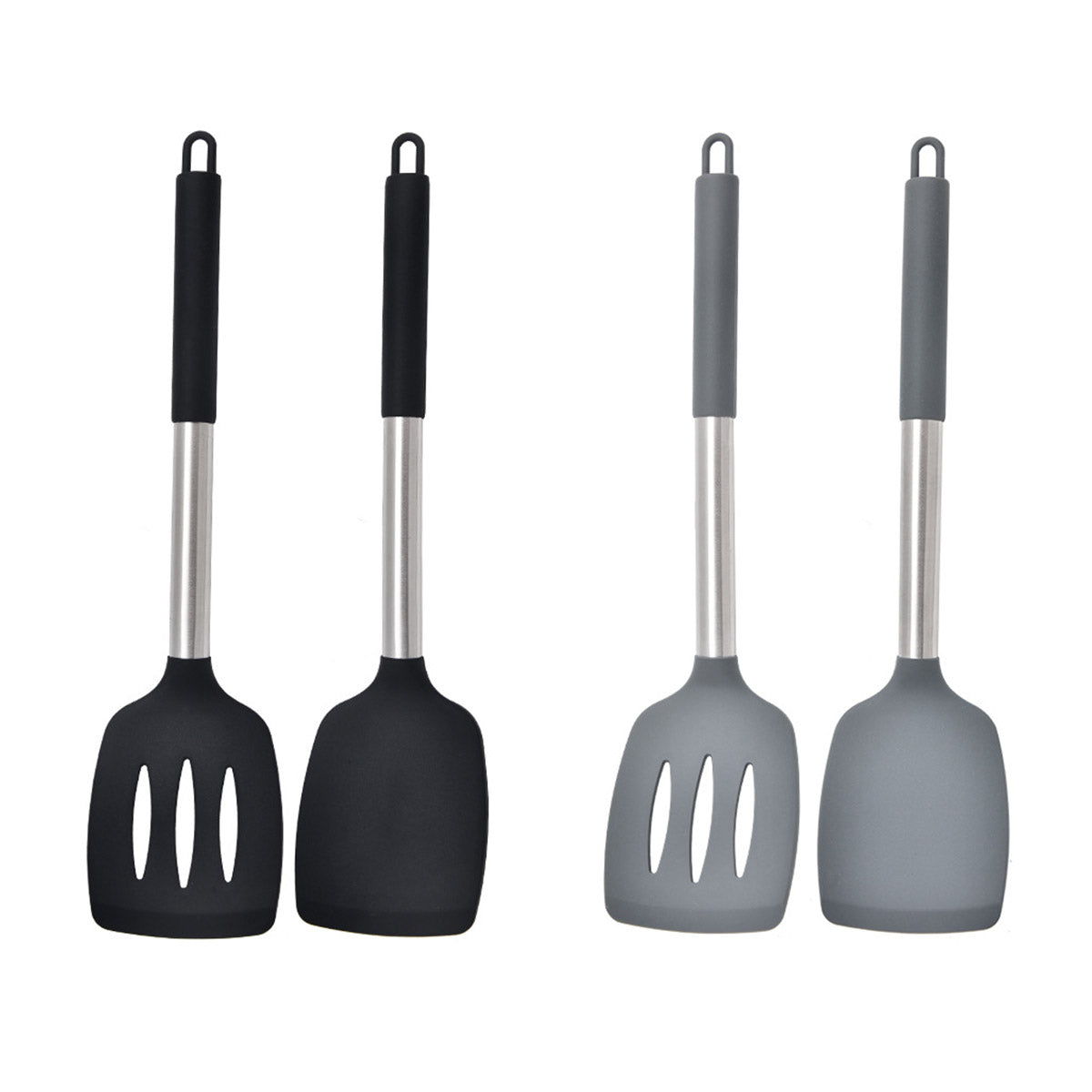 2Pcs Silicone Cooking Utensils Stir Fry Spatula for Non Stick Cookware