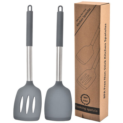 2Pcs Silicone Cooking Utensils Stir Fry Spatula for Non Stick Cookware