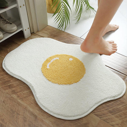 Irregular Fried Egg Shape Floor Mat Soft Imitation Wool Rug