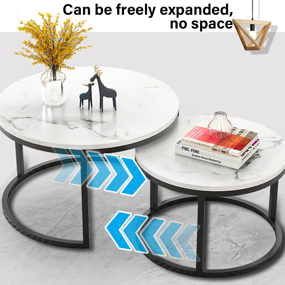 Round Tea Table Living Room Rock Plate for Home Coffee Table Modern Decor AU