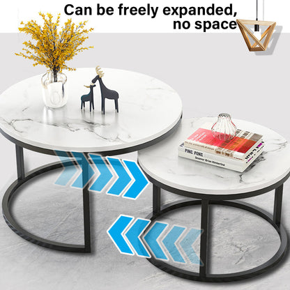 Round Tea Table Living Room Rock Plate for Home Coffee Table Modern Decor AU