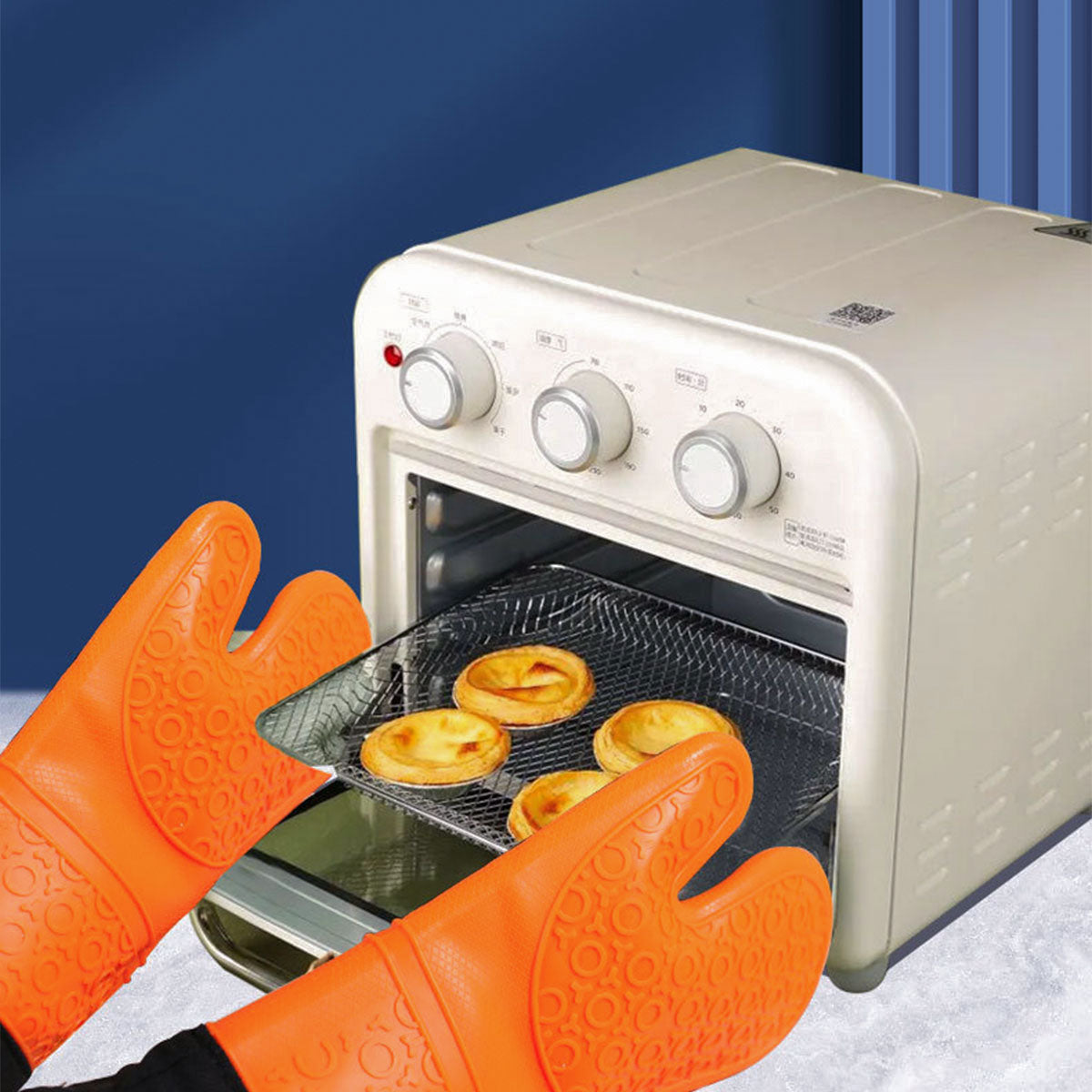 2pcs Insulated Oven Mitts Heat Resistant Gloves for Kitchen Household Use AU