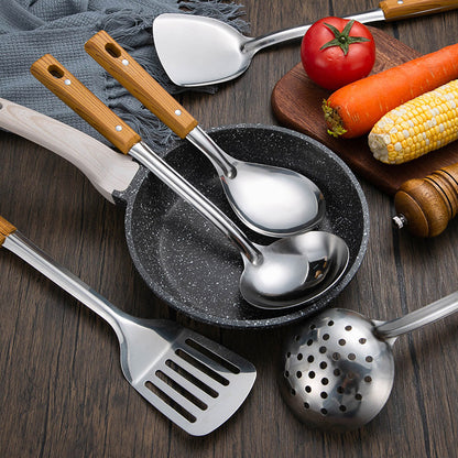 5 Pcs Stainless Steel Spatula Soup Spoon Kitchenware Set for Cooking