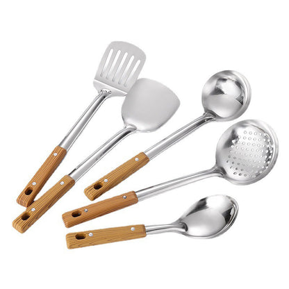 5 Pcs Stainless Steel Spatula Soup Spoon Kitchenware Set for Cooking