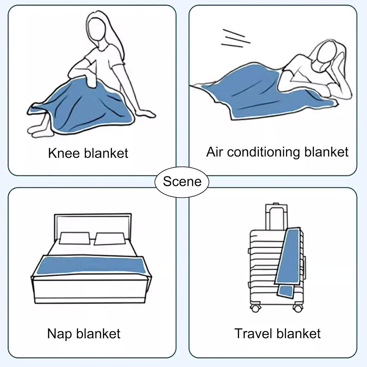 Facecloth Napping Blanket for Office Dormitory Sofa Lightweight Cozy Cover AU