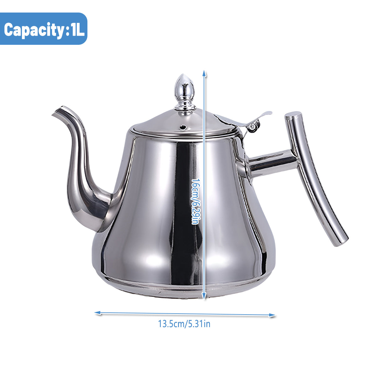 Thickened Stainless Steel Teapot Kettle with Built-in Strainer