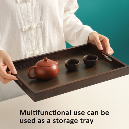 Bamboo Tea Tray Rectangular Walnut Colour Fruit Bread Serving Plate