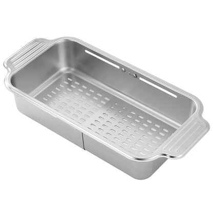 304 Stainless Steel Retractable Sink Drain Basket with Utensil Holder