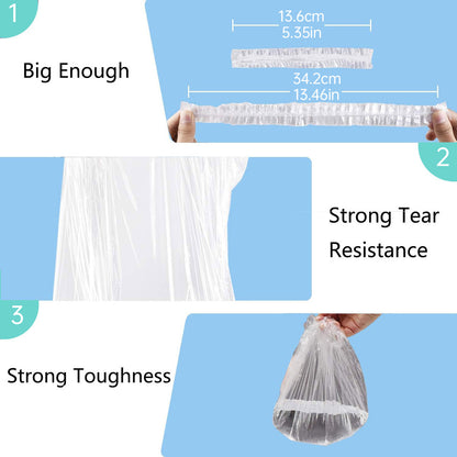 50pcs Transparent Disposable Shower Caps Individually Wrapped