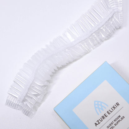 50pcs Transparent Disposable Shower Caps Individually Wrapped