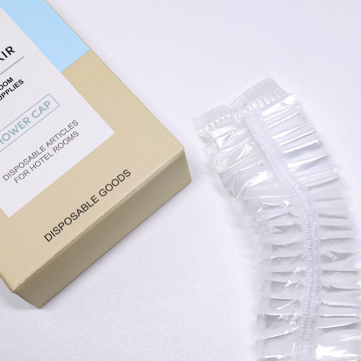 50pcs Transparent Disposable Shower Caps Individually Wrapped