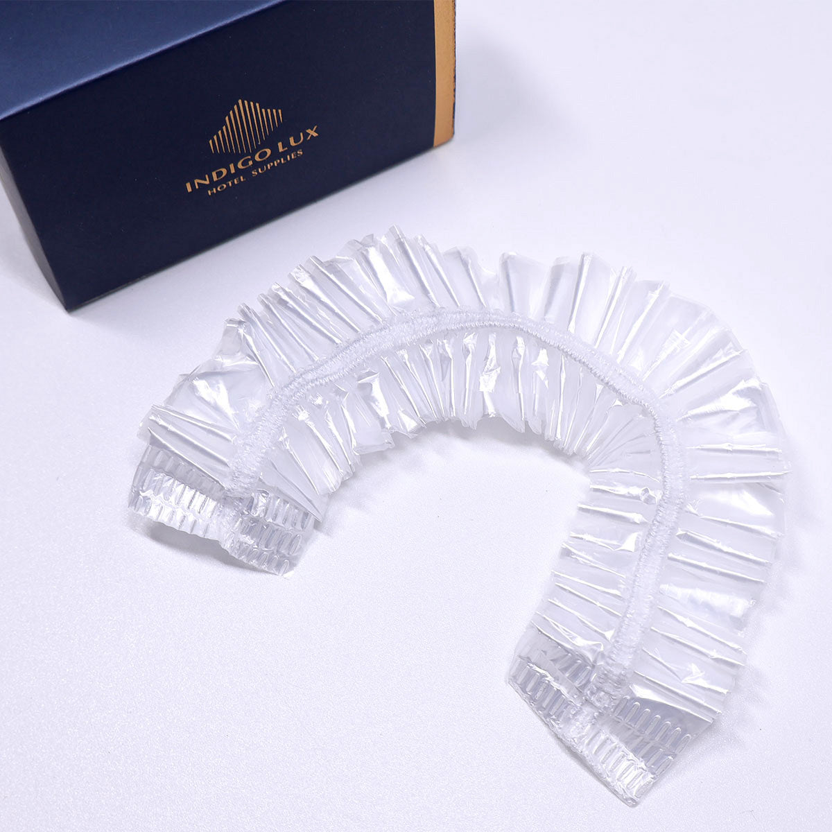 50pcs Transparent Disposable Shower Caps Individually Wrapped