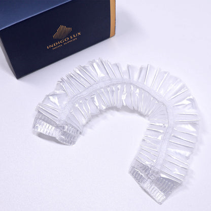50pcs Transparent Disposable Shower Caps Individually Wrapped