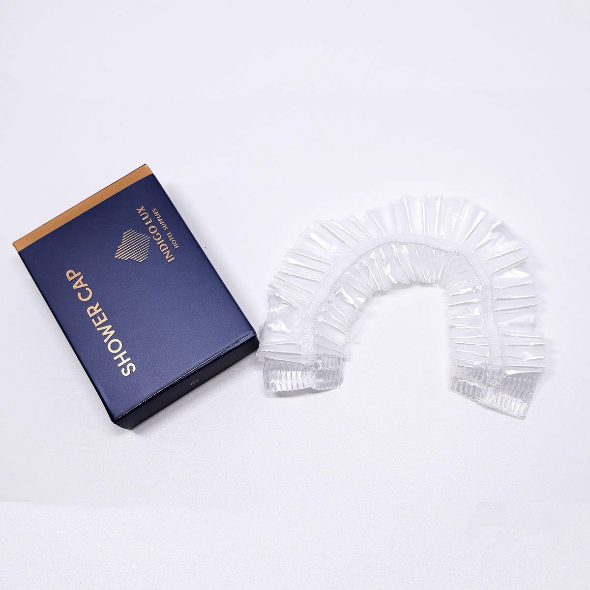 50pcs Transparent Disposable Shower Caps Individually Wrapped