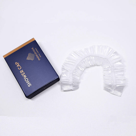 50pcs Transparent Disposable Shower Caps Individually Wrapped