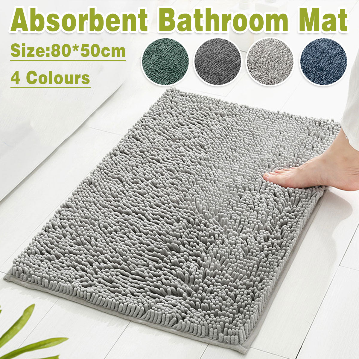 Anti-Slip Bathroom Mat Water-Absorbing Floor Mat Foot Mat Non-Slip Door Mat AU