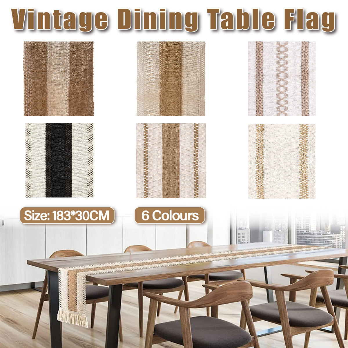 Cotton Linen Table Runner with Knot Tassel Bed End Towel Long Tablecloth Mat  AU